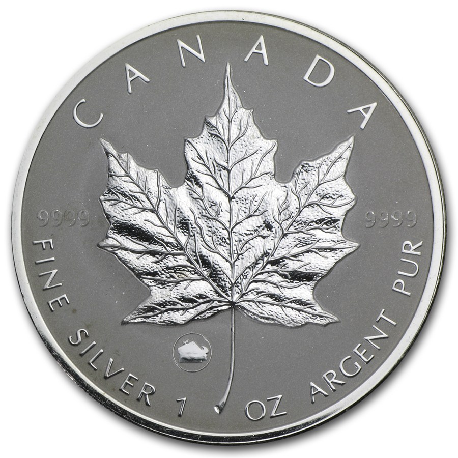 CANADA 2009 $5 Silver Maple Leaf with Lunar Ox Privy Mark - 1oz Fine Silver Coin